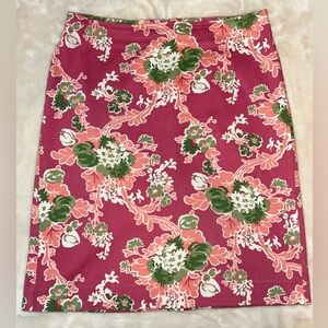 Talbots Petites women’s knee‎ length straight mauve floral skirt size 4P